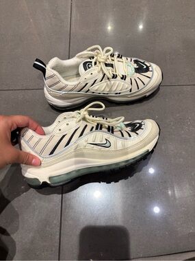 Nike Cream Black Mint Air Max 98-Style Sneakers
